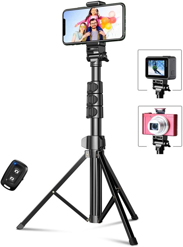 Selfie Stick Treppiede, 133 cm Estensibile 3 in 1 Bastone Selfie Bluetooth con Telecomando per Streaming Live, Treppiede Smartphone Compatibile con 13 Pro Max/12 Pro/11, Samsung, Fotocamera - immagine 2