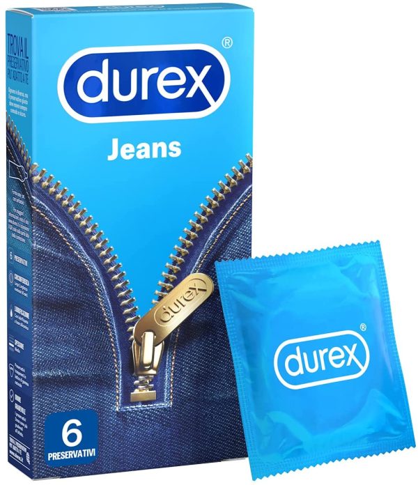 Durex Jeans Preservativi, 36 Profilattici, 6 Confezioni da 6 Pezzi