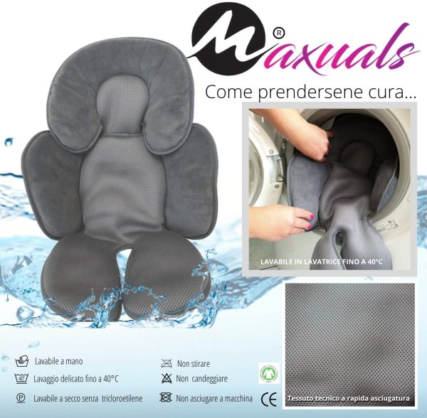 Maxuals Riduttore Passeggino Universale Ovetto Neonato Cuscino Seggiolino Auto Culla Seggiolone Traspirante Leggero Supporto Protezione Testa Bimbo 0-12 Mesi 2??Generazione Estate Inverno Anallergico - immagine 9