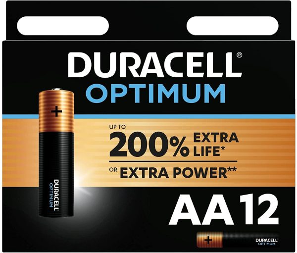 '- Optimum AA, Batterie Stilo Alcaline, confezione da 12, 1.5 V LR6 MX1500