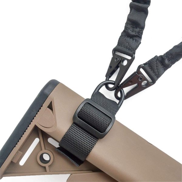 2 PCS Nylon Buttstock Sling Gunstock Allegato Strap Adattatore per attacco a pistola facile da installare e regolare per accettare una fionda a 1 punto Sling a 2 punti per fucile, softair, fucile - immagine 3