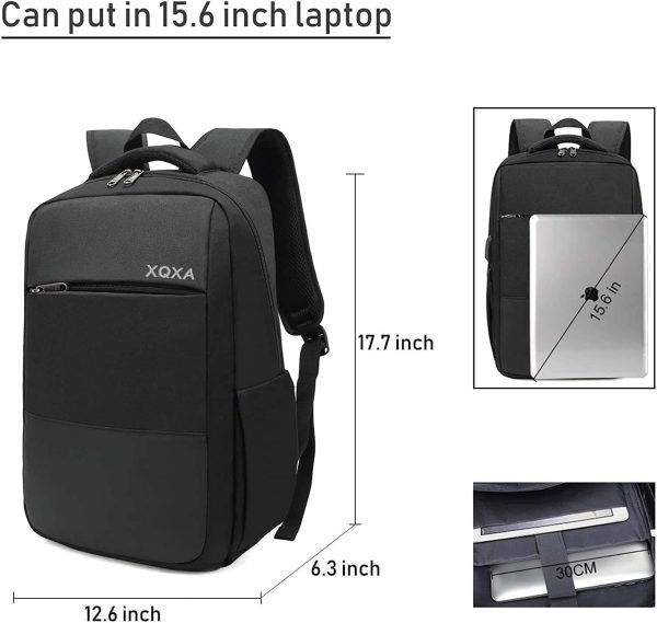 Zaino PC Portatili,Zaino antifurto Impermeabile Zaino per Laptop con Porta USB,Zaino per Computer Affari da 15.6 Pollici Notebook,Zaino Lavoro Uomo per Scuola Viaggio - immagine 2