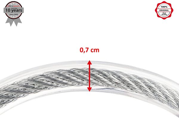 Ultrasport Lucchetto per bicicletta a spirale con 2 chiavi/antifurto a spirale per biciclette, lunghezza 150cm ideale per fissare accessori quali casco, sella e altri oggetti a biciclette di ogni tipo - immagine 3