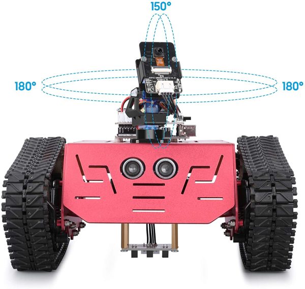 ELEGOO Carro Armato Car Kit Track Car Smart Robotic Car con Nano V4, sensore a ultrasuoni, ECC. Kit per Auto Giocattolo Robot Intelligente ed educativo per Studenti Arduino - immagine 5