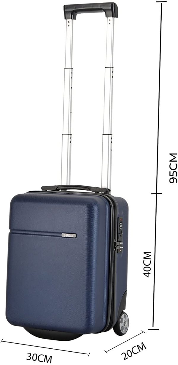 BONTOUR CabinOne Bagaglio a Mano Wizzair 40x30x20, Valigia Cabina Sotto il Sedile (Blu)