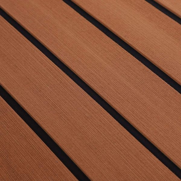 Teak Sintetico Marino, Decking Pavimentazione Barca, Tappetino Antiscivolo per Pavimenti Boat Yacht Pavimenti, EVA Finto Teak per Barca, 240 ?? 90 ?? 0.6cm (2 Pezzi Marrone) - immagine 6