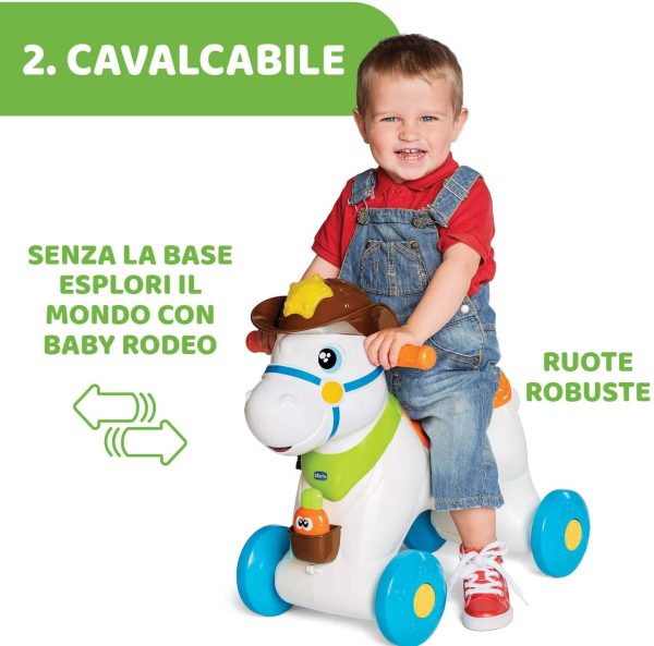 Chicco Cavallo a Dondolo per Bambini Baby Rodeo, Gioco Educativo e Interattivo, Cavallo Cavalcabile Bambino con Effetti Sonori, Max 25 kg, Giochi per Bambini 1-3 Anni - immagine 5