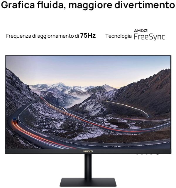 Display 23.8" Monitor, 75 Hz, AMD FreeSync, Display FullView da 1080P, gamma di colori NTSC del 72%, cornici da 5,7 mm, rapporto schermo-corpo del 90%, Certificazioni T??V Rheinland, Black - immagine 5