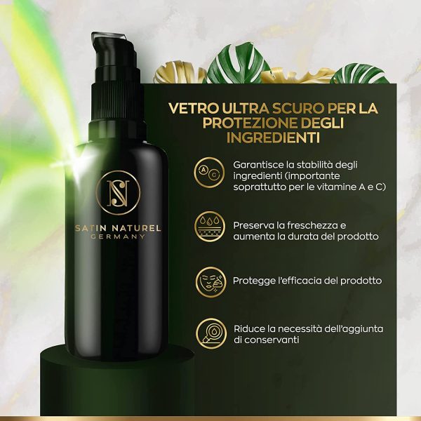 Crema Viso Antirughe BIO Acido Ialuronico Puro - 2 VOLTE PI?? GRANDE (100ml) - Illuminante Viso Vegano - Crema Idratante Notte - Contorno Occhi con Aloe Vera - Made in Germany - immagine 6