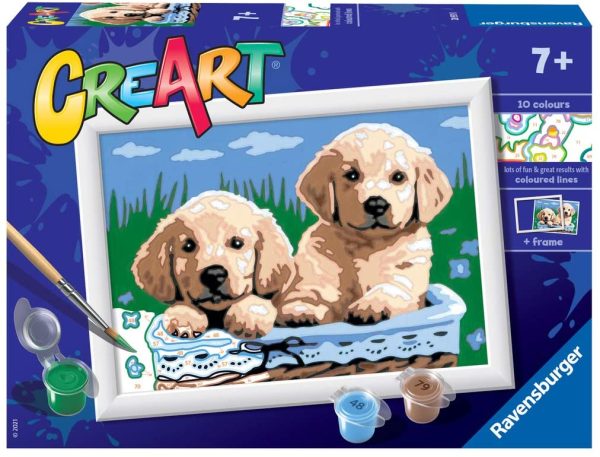 Ravensburger28935 6 Creart, Gattino E Farfalla, Dipingere Con I Numeri & 28931 8 Creart Serie E - Cani Retriever, Dipingere Con I Numeri, Gioco Creativo Per Bambine E Bambini - immagine 7