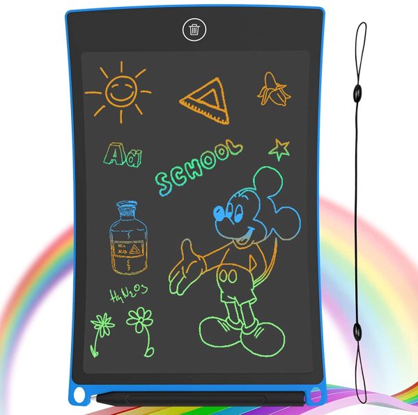 Tavoletta Grafica LCD Scrittura 8,5 Pollici Schermo colorato Doodle Tavolo da Disegno Tavoletta Grafica con Pulsante di Blocco per Regalo di Compleanno per Ragazze (Blu) - immagine 2