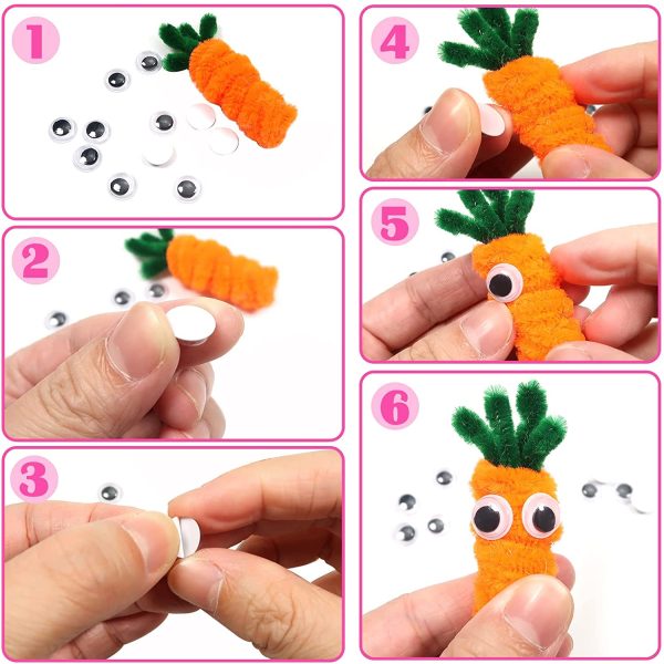 TOAOB 770 pezzi Occhi Mobili Adesivi Piccoli Rotondo Autoadesivi Finti Occhietti per Scrapbooking Decorazioni Creazione Bambole Pupazzi Fai da Te Lavoretti Artigianato 4mm 5mm 6mm 7mm 10mm 12mm - immagine 7