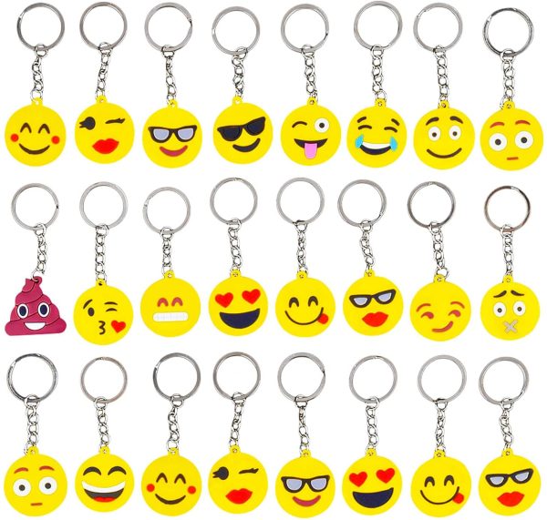 Gudotra Emoji Portachiavi Gadget Compleanno Bambini Regalini Fine Festa Compleanno Pensierini Bomboniere Adulti Natale 34 Pezzi - immagine 2