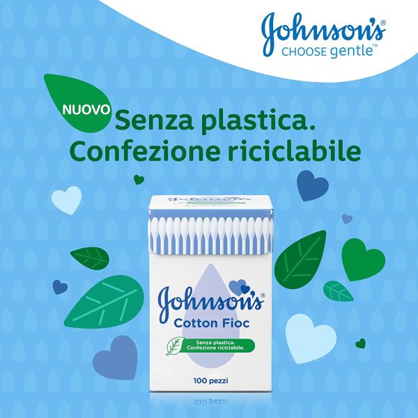 Johnson's Cotton Fioc, Baby Bastoncini Morbidissimi, Cotone - 100 Pezzi - immagine 5