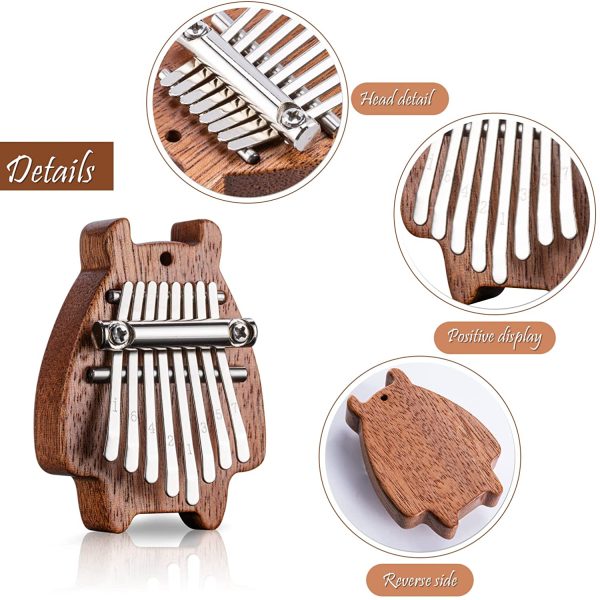 Olycism 8 chiavi Kalimba Portatile Pollice Pianoforte Marimbas dito Pianoforte Strumento Musicale Ciondolo per Bambini Adulti Principianti Professionale Regalo di Musicale Accessorio Mini - immagine 3