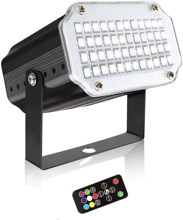 Luce Stroboscopica del Partito con 48 led Super Luminosi, softeen Illuminazione a Palco Attivata a 7 Colori Modalit?? Flash Automatica Controllo Flash della Velocit?? Regolabile, Telecomando Senza Fili - immagine 3