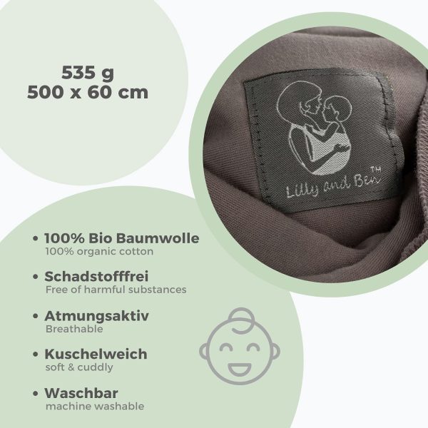 Lilly and Ben? Fascia porta Beb?? Cotone BIOLOGICO - Fascia Elastica Porta Beb?? - Baby Wrap - Fasce per Neonati - immagine 7