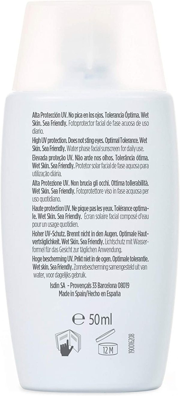 ISDIN Fotoprotector Fusion Water SPF 50 50ml | Fotoprotettore viso per uso quotidiano | Texture ultraleggera - immagine 4