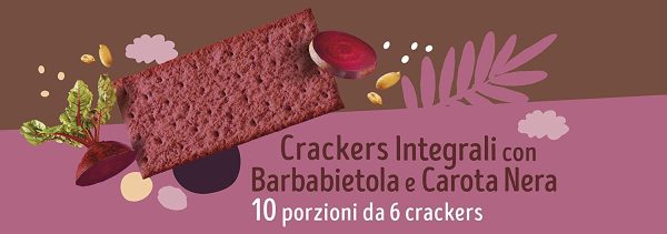 Misura Crackers Integrali con Barbabietola e Carota Nera Fibrextra | 15% di Fibre e 100% Farina Integrale | Confezione da 385 grammi - immagine 2