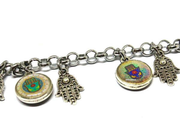 Braccialetto La Mano di ALO - Bracciale Hamsa - Bracciale charms - Mano di Fatima - immagine 2