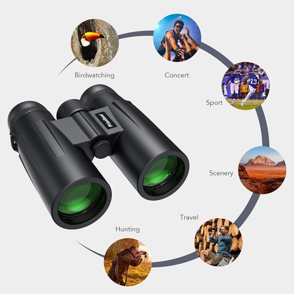 Usogood Binocolo Professionale 12 x 50 per Adulti - Prismi BaK4 e obiettivo FMC, Binocolo Compatto per il Birdwatching, la Caccia, L'escursionismo con Adattatore Telefonico per Treppiede - immagine 3