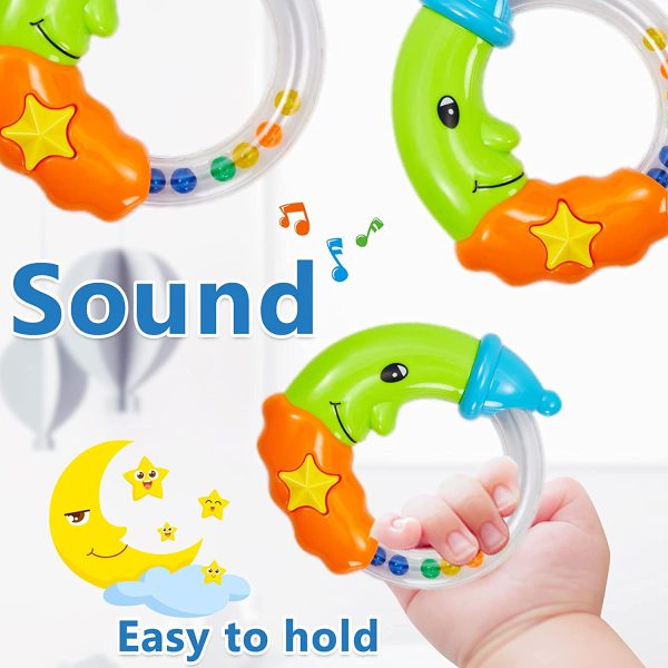 HERSITY Sonaglio Neonato, Giochi Neonato 3-6 Mesi Set Massaggiagengive, Giocattoli Dentizione Gengive Bimbi Baby Rattle Musicale Bambini Regalo - immagine 6