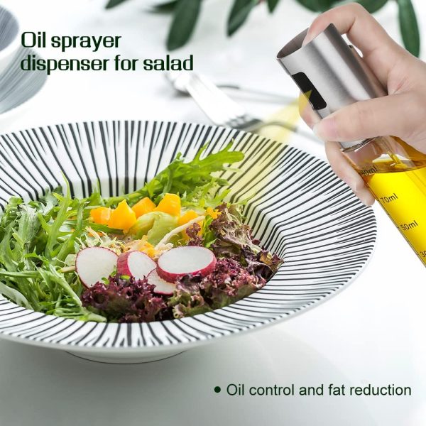 Spruzzino per Olio,  Spruzzatore Olio Friggitrice ad Aria 100ml Nebulizzatore Olio per Cucina con Spazzole e Imbuto per Padella, Griglia, Torrefattore - immagine 3