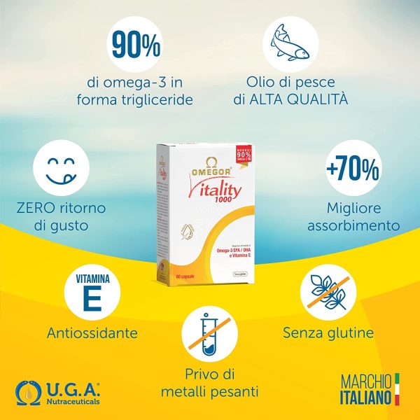 Olio di pesce - Omega 3 1000mg | L??unico Omega 3 IFOS certificato 5 stelle dal 2006 | Integratore Omega 3 con 800mg EPA e DHA per capsula | 90% Omega3 rTG Fish Oil | 30 capsule 1000mg - immagine 2