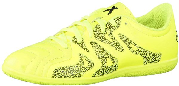 adidas Jr X 15.3 in Pelle, Scarpe da Calcetto, Solar Yellow-Solar Yellow-Core Black - immagine 3