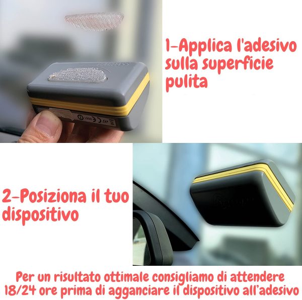 Adesivo Telepass 3M Originale Trasparente 2 Adesivi Telepass Auto Camion Camper Supporto Telepass Porta Telepass Trasparente - immagine 3