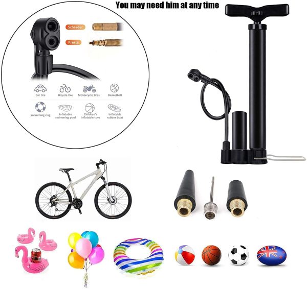 SZSHIMAO Bicycle Pump, Pompa Per Biciclette - Adatta Per Presta e Schrader - Ball Pump, Pompa a sfera [4 ago a sfera ] Adatta per Pallacanestro Calcio - immagine 5