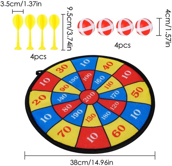 Surplex Freccette per Bambini da Appendere, Include 4 Palline 4 Freccette con Rivestimento per Impugnatura Aderente Freccette a Dardo Gioco da Lancio per Tutte Le et??, 30 cm - immagine 7