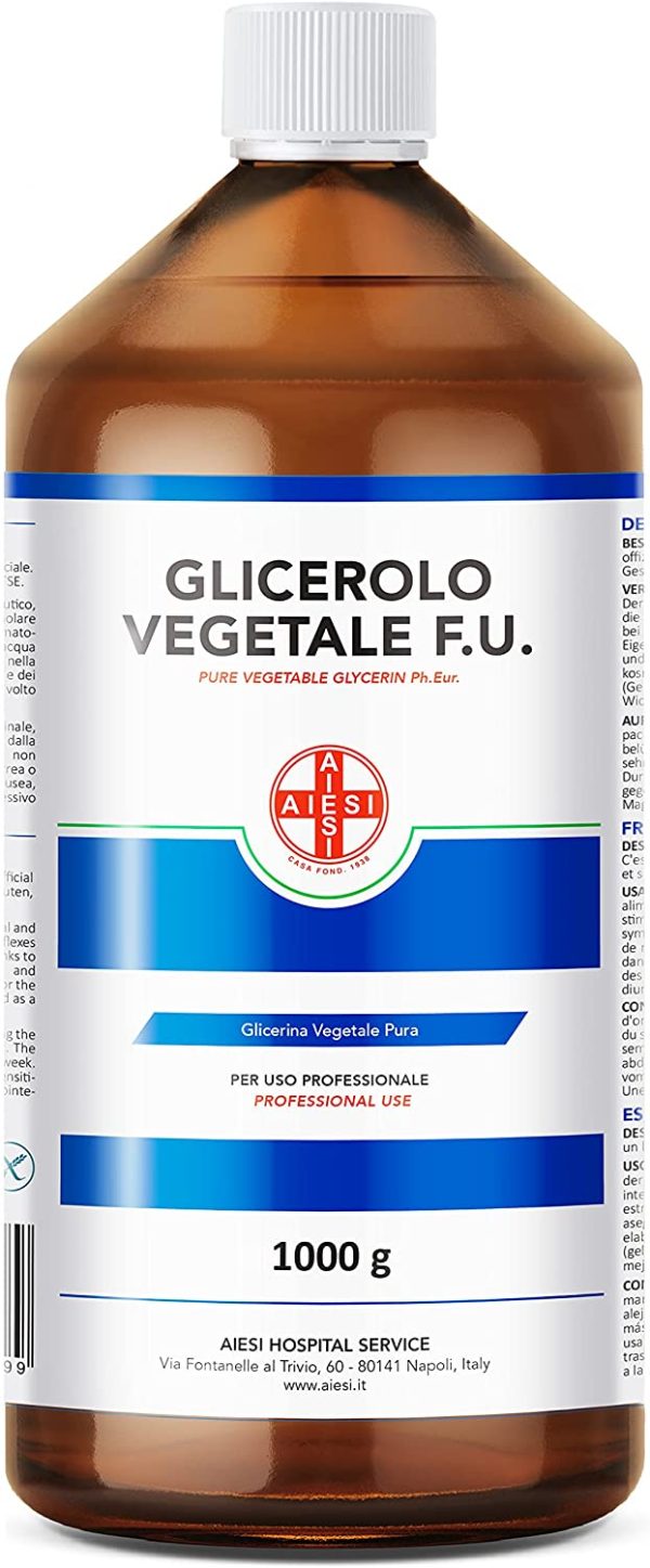 AIESI? Glicerina Vegetale F.U. pura grado FARMACEUTICO flacone da 1 kg # Glicerolo puro liquido # Made in Italy - immagine 7