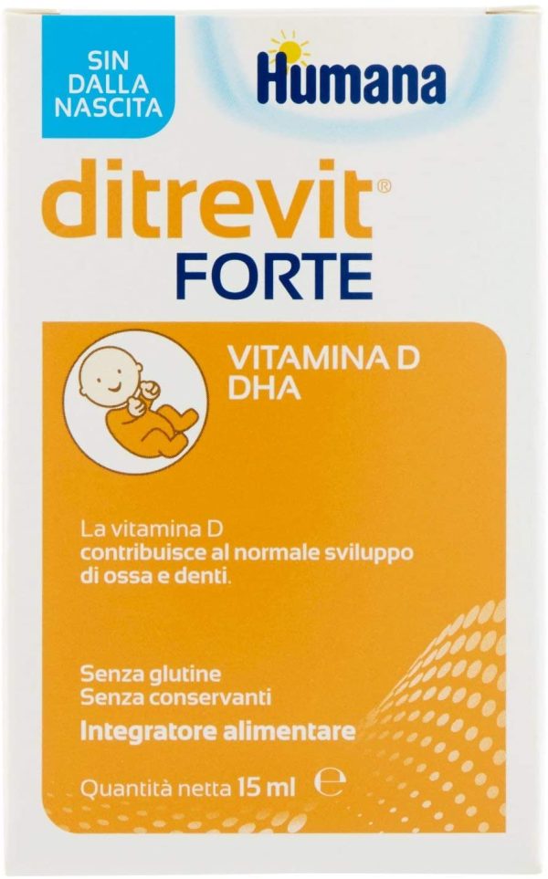 Humana Ditrevit Forte Integratore Alimentare per Bambini per la Crescita - 15 ml