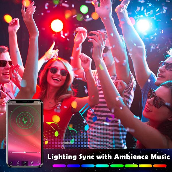 LED Striscia 10M, Intelligente Led Strisce con 44 Tasti Telecomando, LED Strip RGB con App Controllo Modalit?? Musica e Mic, Luci a LED Colorate da Camera/Decorazioni/Cucina/Bar/Festa/Letto - immagine 2