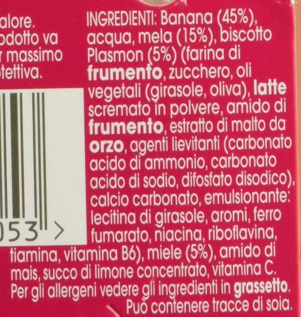 Plasmon Merenda Banana Mela Biscotto e Miele 24x120g - immagine 2