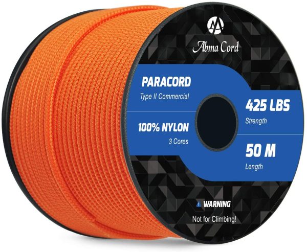 Abma Cord 3mm Paracord 3 Fili Interni 100% Nylon Cavo per Paracadute (30M / 50M)