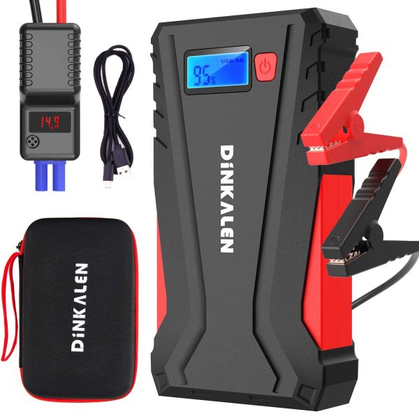 Avviatore Batteria Auto, 800A 12800mAh Portatile Avviatore Emergenza per Auto/Moto (Motori Fino a 6.0L Benzina/5.0L Diesel), Avviatore Auto con QC 3.0 e Tipo C, Torcia a LED, Schermo LCD (N) - immagine 4