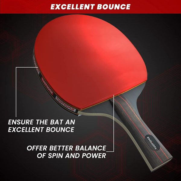 Set da Ping Pong,Professionale Tennis da Tavolo Racket Set con 4 Pagaia da Ping Pong, 8 Palline da Ping Pong - immagine 4