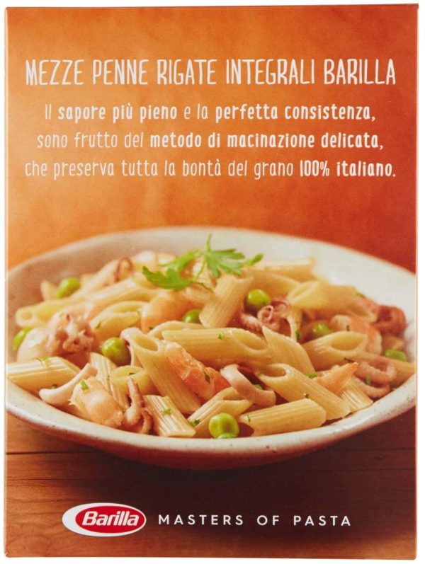 Barilla Pasta Mezze Penne Rigate Integrali, Pasta Corta di Semola Integrale di Grano Duro, Integrale, 500 g - immagine 2