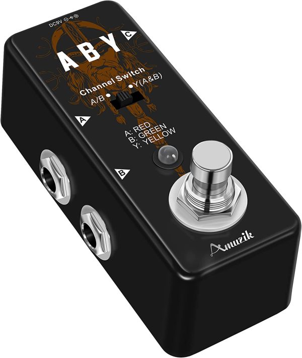 Amuzik ABY Box Line Selector AB Switch Guitar Effect Pedal Mini Size for True Bypass - immagine 8