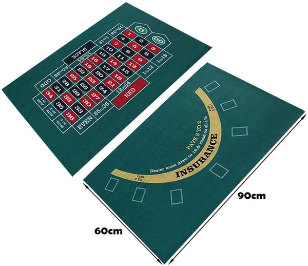 Tappeto Poker Professionale 6090cm, Tavolo da Poker ?CDoppia Faccia Tappetino Poker Deluxe ?C Panno Poker Professionale ?C Tappeto Poker Tovaglia per Blackjack, Craps, Roulette, Texas Hold'em - immagine 5