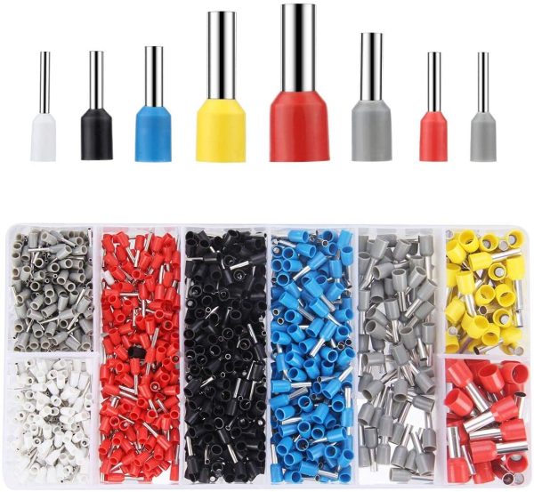 1200pcs Connettori Elettrici,0,5 ~10 mm2Multi Size puntalino per crimpare,Puntalini per connettori per crimpare,Wire Connettore Crimp Terminal - immagine 2