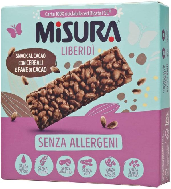 Misura Snack al Cacao con Cereali e Fave di Cacao Liberid?? | Senza Allergeni | Confezione da 63 grammi - immagine 2