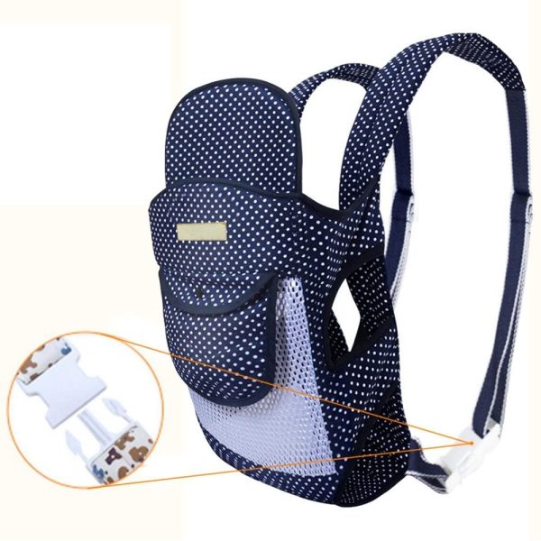 Marsupio Porta Beb?? con Punti D'onda Marsupio Neonati Ergonomico Con Sedile Multifunzione,Bambino da 0 a 3 anni,fibbia rotante a farfalla,Sicuro e Comodo,Adattato al crescere del tuo bambino(Blu) - immagine 2