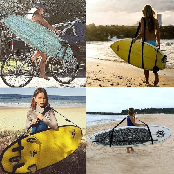 SacJkt Tracolla per Tavola da Surf, Cinghia per Tracolla SUP, Cinturino in Nylon Regolabile per Kayak, Tavola da Surf, SUP (Nero) - immagine 7