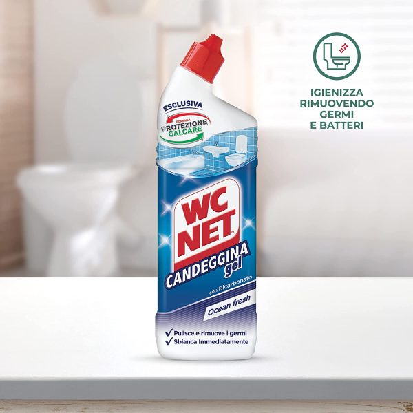 Wc Net - Candeggina Gel Extra White, Detergente per Sanitari e Superfici, Fragranza Ocean Fresh, 700 ml x 3 Confezioni - immagine 7