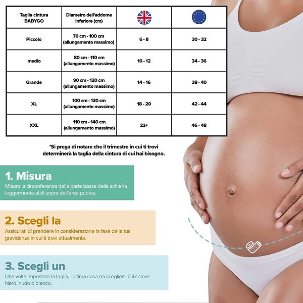 BABYGO 4-1 Cintura di maternit??, Sostegno Gravidanza, Supporto Premaman, Fascia per la Pancia di Post Parto - per Dolore alla Schiena, Bacino, Pelvico, Sciatica, Sinfisi Pubica + E-Book di Gravidanza