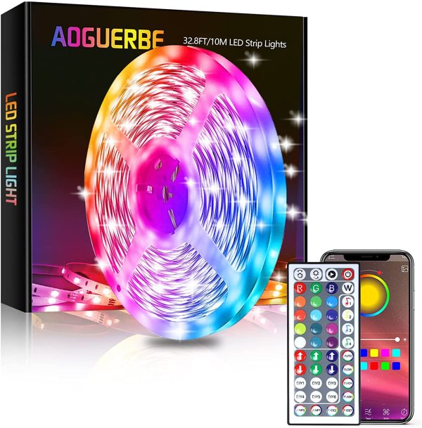 LED Striscia 10M, Intelligente Led Strisce con 44 Tasti Telecomando, LED Strip RGB con App Controllo Modalit?? Musica e Mic, Luci a LED Colorate da Camera/Decorazioni/Cucina/Bar/Festa/Letto - immagine 3