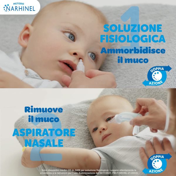 Narhinel Aspiratore Nasale Soft per Neonati e Bambini, Aiuta a Liberare il Nasino, Rimuovendo Delicatamente le Secrezioni Nasali, con 2 Ricambi Soft - immagine 7